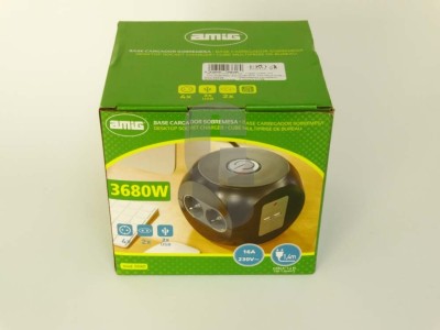 Разклонител със защита КУБ 3гн., 2хUSB